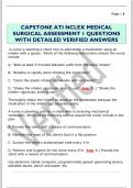 CAPSTONE ATI NCLEX MEDICAL  SURGICAL ASSESSMENT 1 QUESTIONS  WITH DETAILED VERIFIED ANSWERS