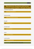 Mechatronics Questions and Correct  Answers&sol; Latest Update &sol; Already Graded