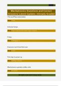 Mechatronics Questions and Correct  Answers&sol; Latest Update &sol; Already Graded