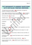 CFP INSURANCE PLANNING QUESTIONS  WITH DETAILED VERIFIED ANSWERS 