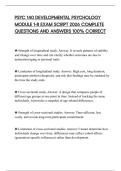 PSYC 140 DEVELOPMENTAL PSYCHOLOGY MODULE 1-8 EXAM SCRIPT 2026 COMPLETE QUESTIONS AND ANSWERS 100% CORRECT