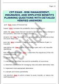 CFP EXAM - RISK MANAGEMENT&comma;  INSURANCE&comma; AND EMPLOYEE BENEFITS  PLANNING QUESTIONS WITH DETAILED  VERIFIED ANSWERS