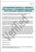 CFP INSURANCE MODULE 2&colon; PROPERTY  AND CASUALTY INSURANCE QUESTIONS  WITH DETAILED VERIFIED ANSWERS 