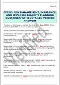 CFP512&colon; RISK MANAGEMENT&comma; INSURANCE&comma;  AND EMPLOYEE BENEFITS PLANNING  QUESTIONS WITH DETAILED VERIFIED  ANSWERS 