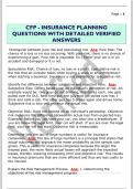 CFP - INSURANCE PLANNING  QUESTIONS WITH DETAILED VERIFIED  ANSWERS