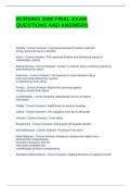 NURSING 2000 FINAL EXAM QUESTIONS AND ANSWERS