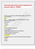 Colorado State Notary Exam Questions & Answers 2023 A&plus; RATED