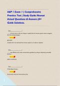 A&P 1 Exam 1 &vert; Comprehensive Practice Test &vert; Study Guide Newest Actual Questions & Answers &lpar;A&plus; Guide Solutions&period;     