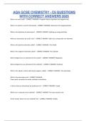 AQA GCSE CHEMISTRY - C6 QUESTIONS WITH CORRECT ANSWERS 2025