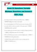 Exam FX Questions Variable Michigan Questions and Answers 100&percnt; Pass