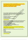 Test Bank for TNCC 9th Edition 2025&sol;2026 &ndash; Trauma Nursing Core Course Exam Questions and Study Guide