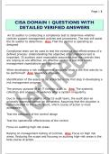 CISA DOMAIN 1 QUESTIONS WITH  DETAILED VERIFIED ANSWERS 