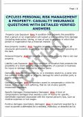 CPCU555 PERSONAL RISK MANAGEMENT  & PROPERTY- CASUALTY INSURANCE  QUESTIONS WITH DETAILED VERIFIED  ANSWERS 