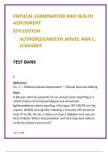 Physical Examination & Health Assessment 9th Ed Test Bank 2025 &vert; Jarvis PEHA MCQs &vert; 20 Qs&sol;Chapter &vert; Verified Answers & Rationales