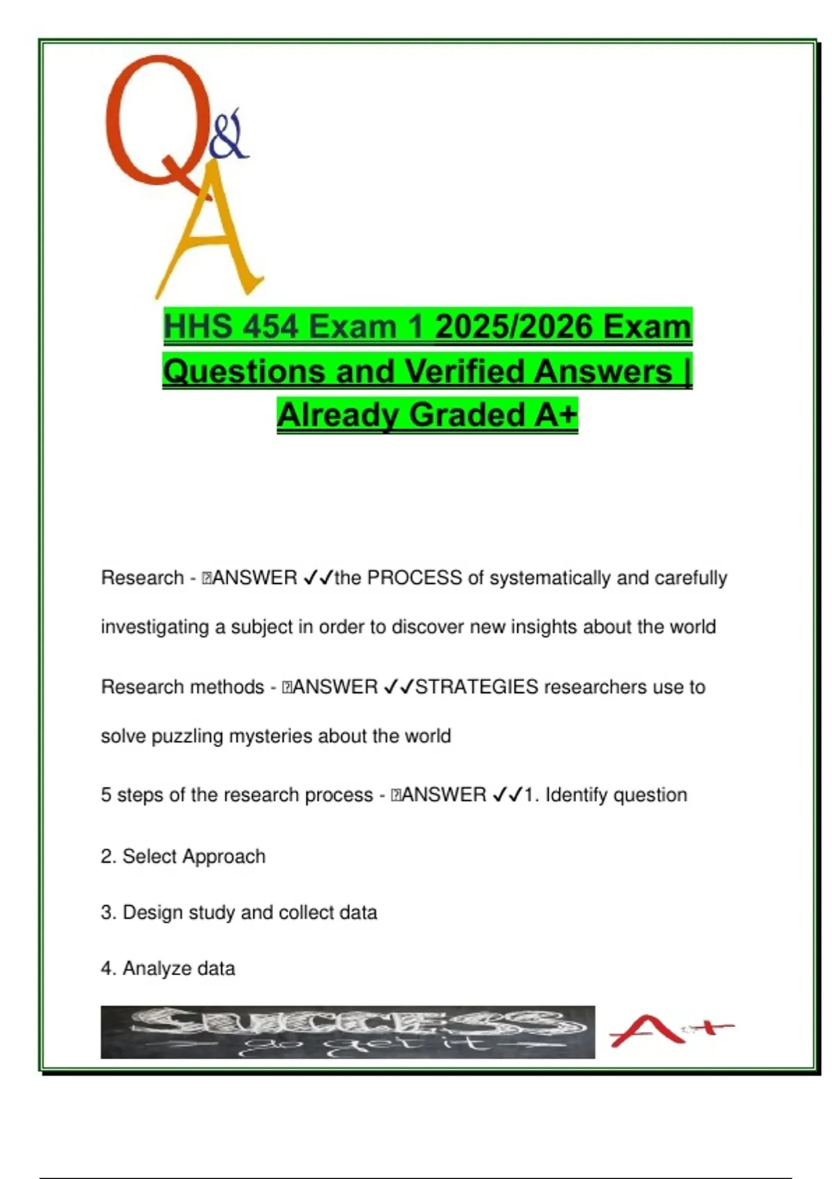 HHS 454 – Health Research Methods | 25 Exam Questions on Study Designs ...
