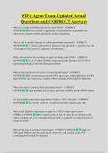 FIFA Agent Exam Updated Actual  Questions and CORRECT Answers