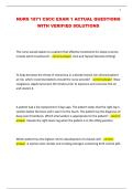 NURS 1871 CSCC EXAM 1 ACTUAL QUESTIONS WITH VERIFIED SOLUTIONS 