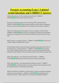 Forensic Accounting Exam 1 Updated  Actual Questions and CORRECT Answers