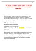 CRITICAL CARE EXIT HESI EXAM PRACTICE QUESTIONS WITH VERIFIED SOLUTIONS 2025&sol;2026