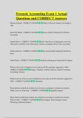 Forensic Accounting Exam 1 Actual  Questions and CORRECT Answers