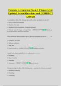 Forensic Accounting Exam 1 Chapters 1-6  Updated Actual Questions and CORRECT  Answers