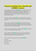 Forensic Accounting Exam 1 Questions and  CORRECT Answers