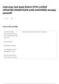 Instructor test bank EXAM WITH LATEST UPDATED (QUESTIONS AND ANSWERS) already passed!!
