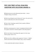 PSYC 1020 TRENT ACTUAL EXAM 2026 QUESTIONS WITH SOLUTIONS GRADED A&plus;