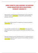AMNH GENETIC AND GENOMIC IN NURSING EXAM QUESTIONS WITH SOLUTIONS &vert; ALREADY GRADED A&plus;