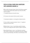 PSYCH 101 FINAL PAPER 2026 QUESTIONS WITH ANSWERS GRADED A&plus;