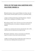 PSYCH 101 TEST BANK 2026 QUESTIONS WITH SOLUTIONS GRADED A&plus;