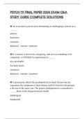 PSYCH 111 FINAL PAPER 2026 EXAM Q&A STUDY GUIDE COMPLETE SOLUTIONS