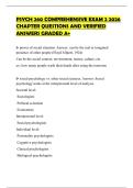 PSYCH 260 COMPREHENSIVE EXAM 2 2026 CHAPTER QUESTIONS AND VERIFIED ANSWERS GRADED A&plus;
