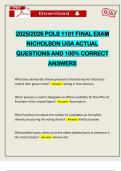 2025&sol;2026 POLS 1101 FINAL EXAM NICHOLSON UGA ACTUAL QUESTIONS AND 100&percnt; CORRECT ANSWERS