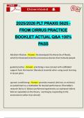 2025&sol;2026 PLT PRAXIS 5625 - FROM CIRRUS PRACTICE BOOKLET ACTUAL Q&A 100&percnt; PASS