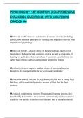 PSYCHOLOGY 14TH EDITION COMPREHENSIVE EXAM 2026 QUESTIONS WITH SOLUTIONS GRADED A&plus;