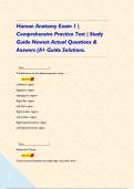 Human Anatomy Exam 1 &vert; Comprehensive Practice Test &vert; Study Guide Newest Actual Questions & Answers &lpar;A&plus; Guide Solutions&period;      