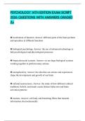 PSYCHOLOGY 14TH EDITION EXAM SCRIPT 2026 QUESTIONS WITH ANSWERS GRADED A&plus;