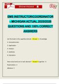 EMS INSTRUCTOR&sol;COORDINATOR &ndash; MICHIGAN ACTUAL 2025&sol;2026 QUESTIONS AND 100&percnt; CORRECT ANSWERS