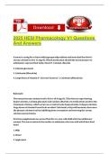 2025-2026 HESI Pharmacology V1 Questions And Answers
