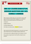 EMS 1021 COURSE EXAM ACTUAL 2025&sol;2026 QUESTIONS AND 100&percnt; CORRECT ANSWERS