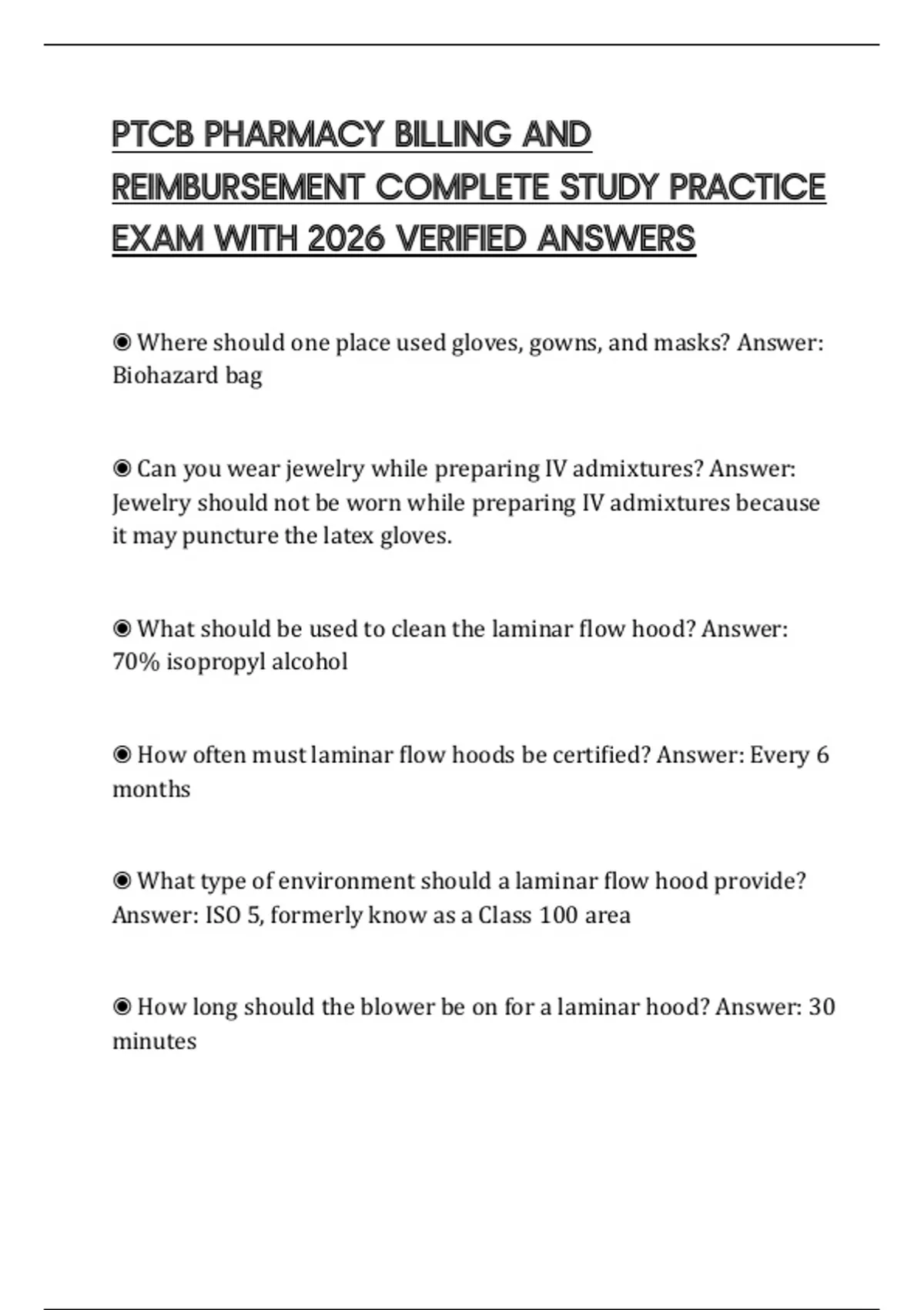 PTCB PHARMACY BILLING AND REIMBURSEMENT COMPLETE STUDY PRACTICE EXAM WITH 2026 VERIFIED ANSWERS ...