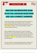 BSN HESI 266 MEDSURGE EXAM &num;3 ACTUAL 2025&sol;2026 QUESTIONS AND 100&percnt; CORRECT ANSWERS