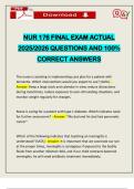 NUR 176 FINAL EXAM ACTUAL 2025&sol;2026 QUESTIONS AND 100&percnt; CORRECT ANSWERS