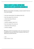 PUBLIX SAFETY U FINAL PAPER 2026 QUESTIONS WITH ANSWERS GRADED A&plus;