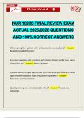 NUR 1020C FINAL REVIEW EXAM ACTUAL 2025&sol;2026 QUESTIONS AND 100&percnt; CORRECT ANSWERS