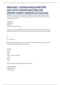 Nightingale - Pathophysiology EXAM 2026-2027 LATEST VERSION QUESTIONS AND VERIFIED CORRECT ANSWERS JUST RELEASED  
