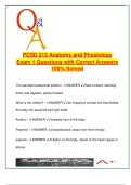 PCSD 313 &ndash; Exam 1 Q&A &vert; 100 Solved Questions &vert; Anatomical Terms&comma; Planes&comma; Tissues&comma; Joints&comma; Bone Types