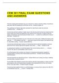 CEM 301 FINAL EXAM QUESTIONS AND ANSWERS 