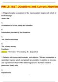PHTLS Test 2025 Questions and Answers &lpar;2025 &sol; 2026&rpar; Updated &lpar;Verified Answers by Expert&rpar;